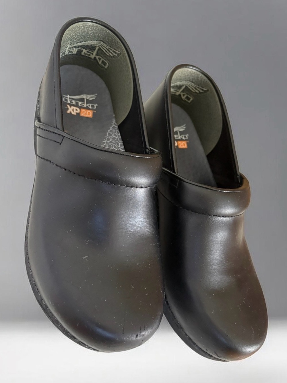 DANSKO XP Women's Black Leather Slip-On Clog Shoes Size 40 Look Brand New